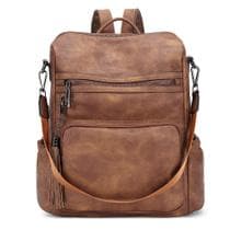 Mochila CLUCI Feminina de Couro - Bolsa para Viagem e Moda