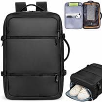 Mochila de Viagem Expansível Bagagem de mão Impermeável Compartimentos P Notebook Sapato, Roupas Molhadas USB PRETA - CODATECH