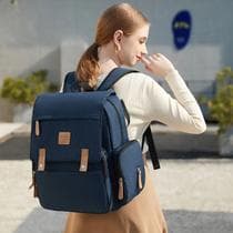 Mochila maternidade land luxury azul com trocador