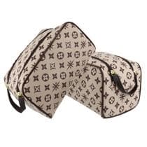 Nécessaire Grande Masculina Feminina /Organizadora Viagem / Porta Chuteiras, Maquiagens BEGE FLOR - W&S ACESSORIOS