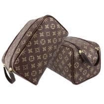 Nécessaire Grande/ Masculina Feminina /Organizadora Viagem /Porta Maquiagens MARROM FLOR - W&S ACESSORIOS