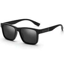 Óculos de Sol Masculino Com Lente Polarizada Proteção UV400 Máximo Conforto Visual Cor Preto Fosco Hastes Relevo Moderno Casual Dia a Dia VH 0157 - Village Heaven