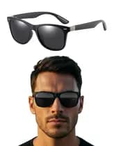 Óculos de Sol Masculino Polarizado Quadrado Vintage Preto Uv 400nm Retro S1 - 20V