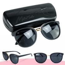 Oculos Sol Feminino Emborrachado Proteção UV Redondo + Case preto original estiloso moda qualidade premium casual - Orizom Relogios