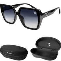 Oculos Sol Polarizado Feminino UV400 Preto Quadrado Premium + Case Original Presente Tendencia Mulher - Orizom