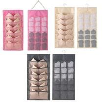 Organizador cabide porta sutia closet 20 bolsos divisorias joias guarda roupa - Tempo Real