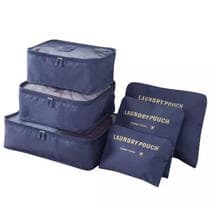 Organizador de Mala de Bagagem Viagem Kit 6 Peças Bolsa Cor:Azul Marinho - oem