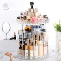 Organizador Giratório 360º Para Maquiagem - Acrílico - ORGANIZADOR PINCEIS E MAKE