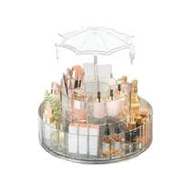 Organizador Porta Maquiagem Cosméticos Skincare Giratório 360 Banheiro Bancada Penteadeira Acrílico