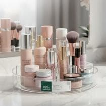 Organizador Redondo Giratório de Acrílico 34cm Maquiagem e Cosméticos - Paramount
