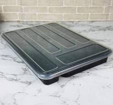 Organizador Separador Divisor talheres Com Tampa Porta Facas Garfo Colher Gaveta Cozinha Preto - AMZ