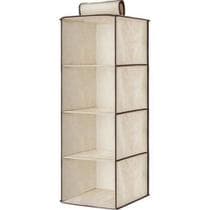 Organizador Vertical Suspenso Dobrável TNT Com 4 Prateleiras Multiuso Tipo Cabide Armário Closet Guarda Roupa Sapatos - Yeet