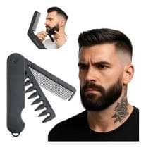 Pente Duplo Masculino Compacto de bolso 2 x 1 Barba e cabelo - Genérica
