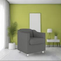 Poltrona Bia Decorativa Reforçada Recepção Clínica Salão Sala de Estar Suede - LUXUOSADECOR