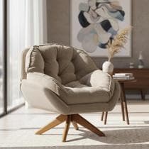 Poltrona Decorativa Califórnia Giratória Para Sala Veludo - Andres Decor