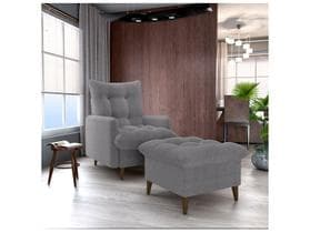 Poltrona Decorativa Reclinável com Puff 3 Posições Matrix Montreal