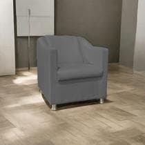 Poltrona Decorativa TillakTillak Consultório Recepção Sala material sintético Cinza - Atacadão das Poltronas