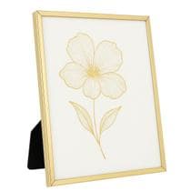 Porta Retrato De Metal Com Vidro Luxo Dourado Grande 20x25 Cm Espelhado Vidro - Casa16