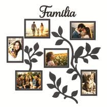 Porta Retrato de Parede MDF Família Galhos Mural Moderno 6 Fotos - CORRENTSHOPBRASILDECOR