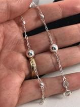 Promoção Pulseira Feminina Prata Maciça 925 Bola - Lojas La&Ny