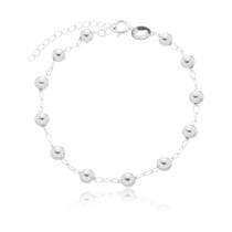 Pulseira Adulto Prata Bolinhas Feminina Delicada Minimalista - Enzara Jóias