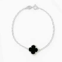 Pulseira Bracelete Feminina Flor Trevo Prata Legitima 925 - Lojas La&Ny Pratas