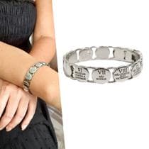 Pulseira Bracelete Feminina Masculina Semijoia Prata 10 Mandamentos - SEM MARCA