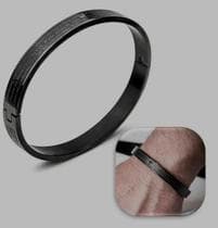 Pulseira Bracelete Oração Pai Nosso Aço Inox 316L Masculino Feminino Inoxidável Luxo Dourado Preto Prata - LVO