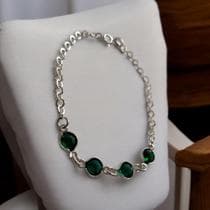 Pulseira De Prata 925 Feminina Com Detalhes 17cm - Olgam Joias