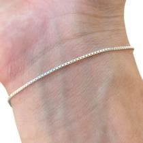 Pulseira Feminina Prata 925 Legítima Veneziana Fina Delicada - Hakuna Joias