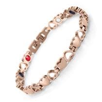 Pulseira Feminina Prata Detalhes Folheado a Ouro 18K Magnética - HOTTIME