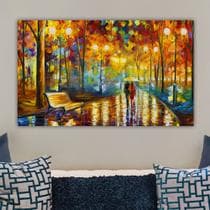 Quadro Decorativo em Tela Casal na Praça 100x60cm para Sala Recepção Escritório Quarto - PAPEL E PAREDE ADESIVOS