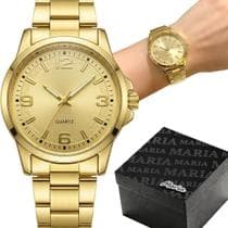 Relógio Feminino Qualidade Premium Banhado Ouro Moda Orizom Maria Dourado Caixa Premium - Orizom Relogios