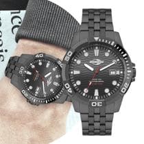Relógio Masculino Analógico de Pulso Movimento Quartzo Pulseira e Caixa de Aço Inoxidável à Prova D Água Grafite Luxo Elegante Casual Social Mormaii