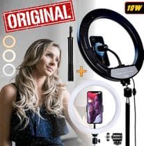 Ring Light Led Anel Iluminador HingLight Profissional Completo 26cm Maquiagem Foto Selfie Suporte Celular + Tripé 2,10m - LEFFA SHOP