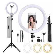 Ring Light Led Iluminador 26cm Completo + Tripé 2.1m - Zanng