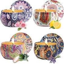 Super Velas Aromáticas Perfumadas Na Lata Decorada Mandala importadas 125g - SWEET HOME