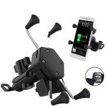 Suporte Celular Moto Motocicleta com Carregador Turbo Usb Gps Articulado Pinca Aranha Aluminio - Stallion
