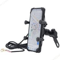 Suporte de Celular 360 Antiqueda para Moto Universal com Carregador USB - Lelong / It-blue
