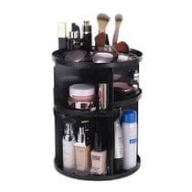 Suporte maquiagem luxo preto 3 andares giratorio organizador estante cosmeticos creme perfume skin care penteadeira desi - praça de ofertas