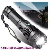 T9 Lanterna Led Recarregável Tática Mais Forte Do Mundo Potente Sitio Fazenda - Entrega rápida - Militar