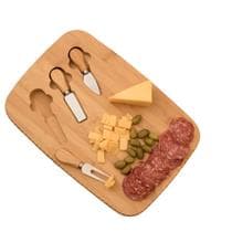 Tabua de Frios Bambu Madeira Com Kit Utensilios Petiscos 1 UN - CASAVITA