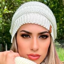 Touca feminina masculina gorro lã grossa tricot frio inverno - Fonte
