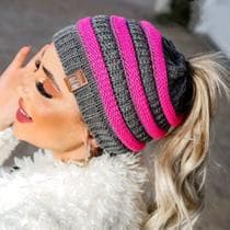 Touca Inverno Gorro de Lã Feminina Com Furo Para Rabo De Cavalo - Suprema Opção
