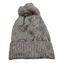 Touca Lisa De Lã Forrada Pelinho Adulto Feminina Com Pompom Proteção Frio Inverno Quentinha - HHW