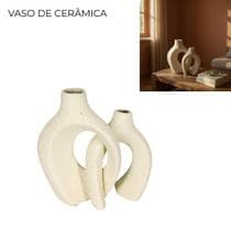Vaso Decorativo de Mesa em Cerâmica Sofisticado Moderno Minimalista - DECORCASA