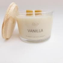 Vela Aromática Vegetal Perfumada Baunilha 120g com tampa - Likare Home & Beauty