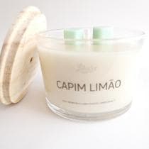 Vela Aromática Vegetal Perfumada Capim Limão 120g com tampa - Likare Home & Beauty