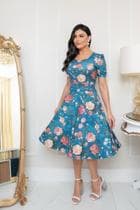 Vestido Feminino Godê Moda Evangélica Midi Rodado Elegante para Igreja Culto Recatado