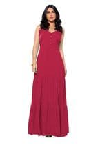 Vestido Longo De Festa Com Amarração E Detalhe No Decote Casual Social Feminino Confortável
